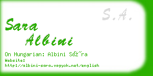 sara albini business card